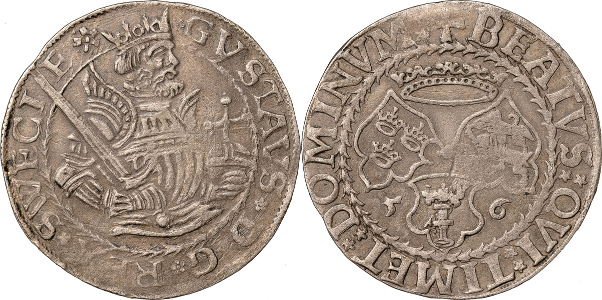 GUSTAV I (1521-1560). STOCKHOLM. Mark 1556