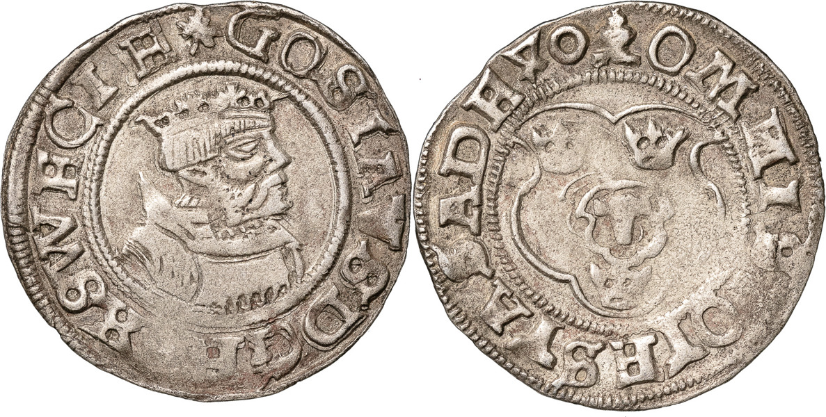 GUSTAV I (1521-1560). VÄSTERÅS. 2 öre 1540