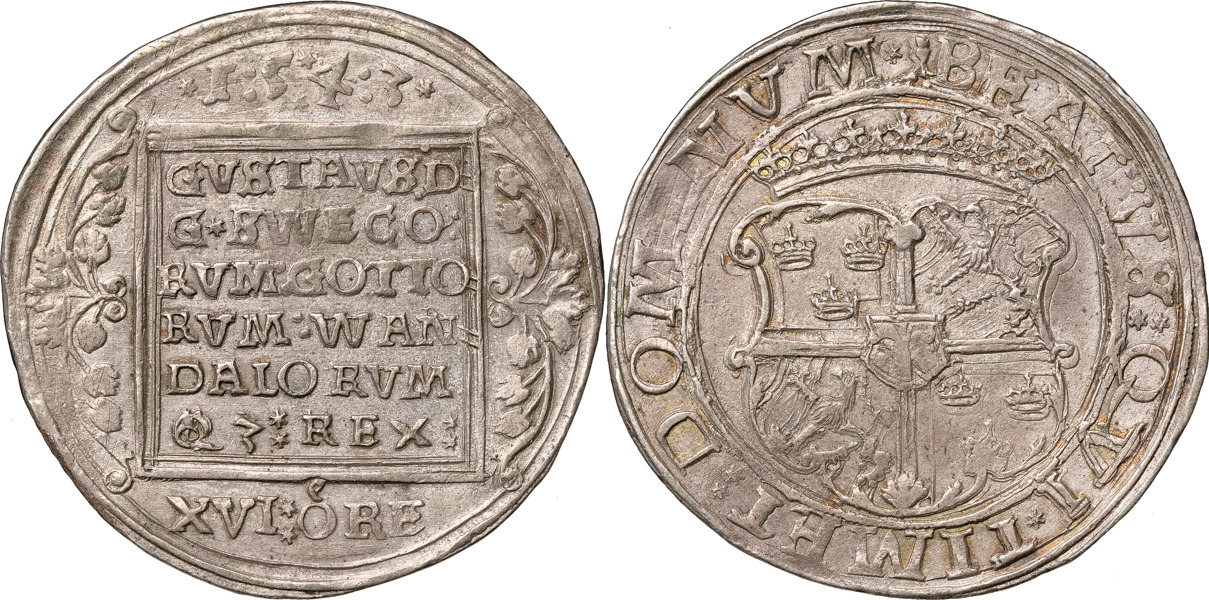 GUSTAV I (1521-1560). SVARTSJÖ. 16 öre (2 mark) 1543