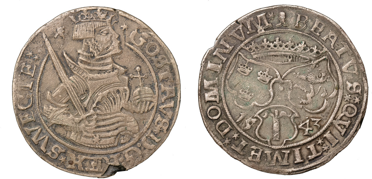 GUSTAV I (1521-1560). SVARTSJÖ. Mark 1543