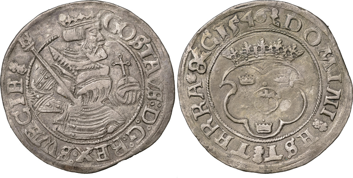 GUSTAV I (1521-1560). SVARTSJÖ. 1/2 mark 1546
