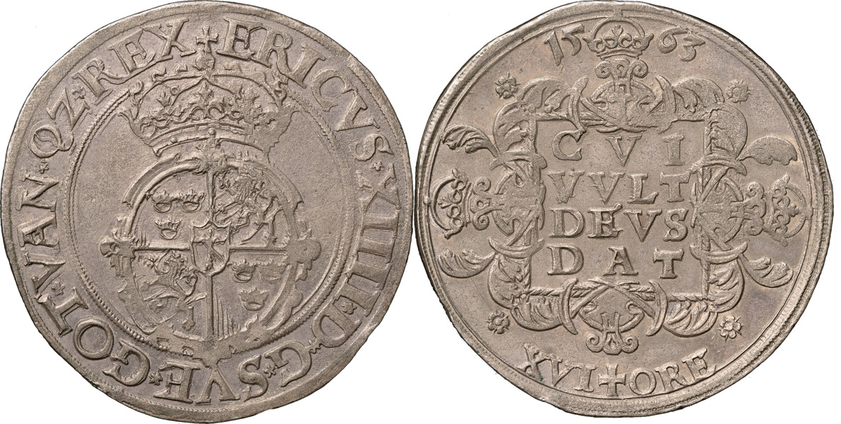 ERIK XIV (1560-1568). STOCKHOLM. 16 öre (2 mark) 1563