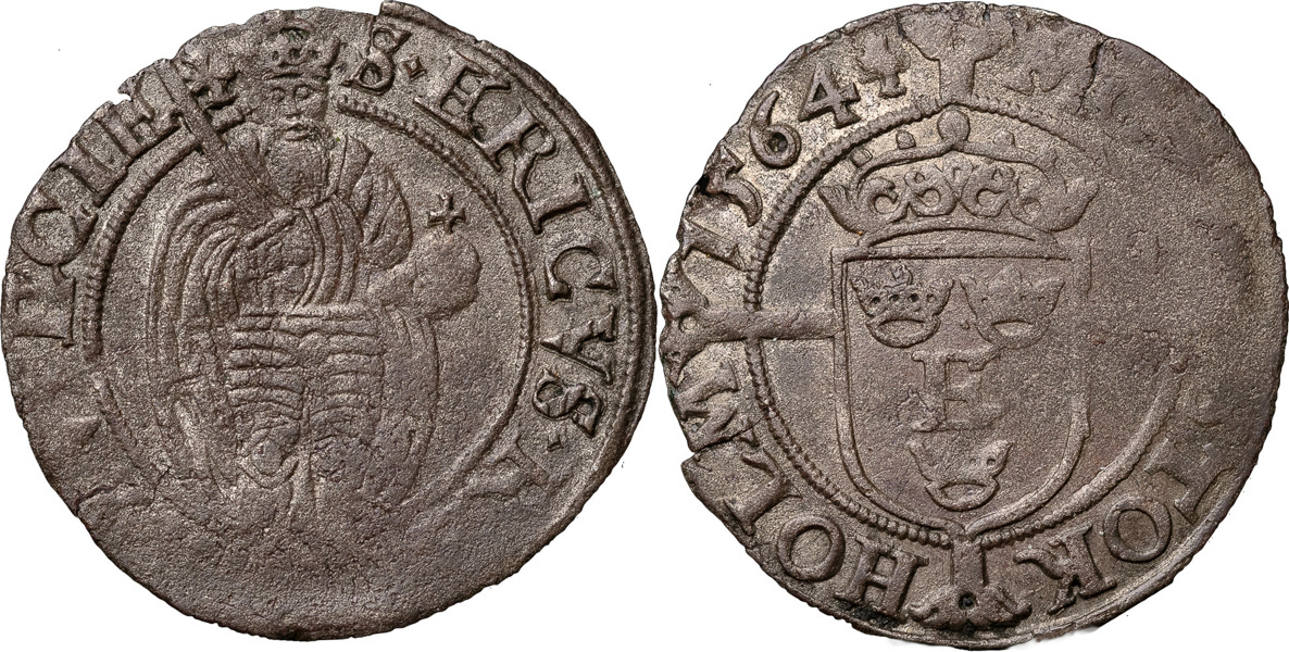 ERIK XIV (1560-1568). STOCKHOLM. Öre 1564