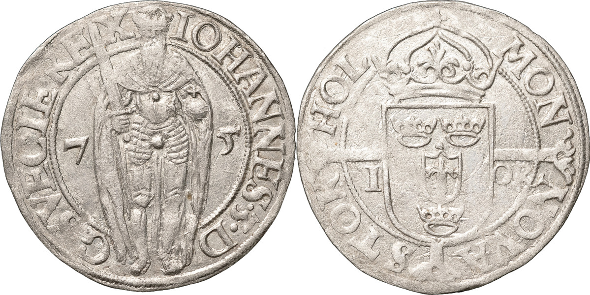 JOHAN III (1568-1592). STOCKHOLM. Öre 1575