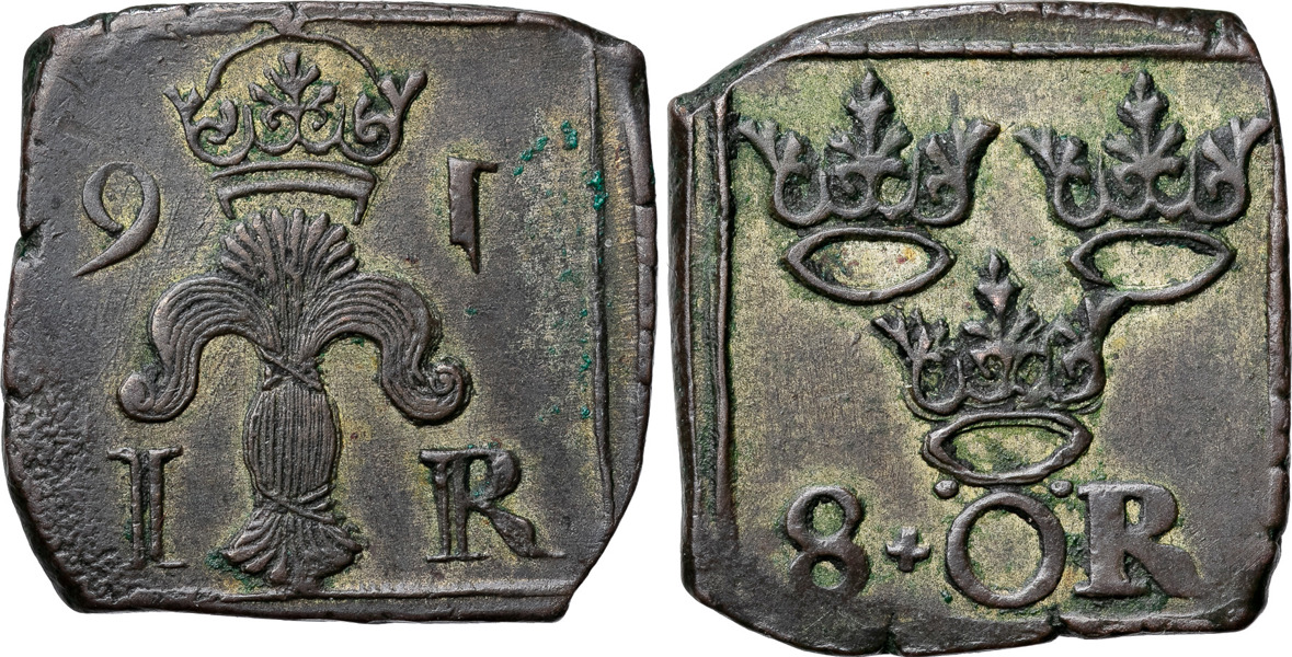 JOHAN III (1568-1592). STOCKHOLM. 8 öre (1 mark) 1591