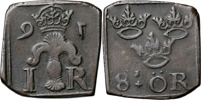 JOHAN III (1568-1592). STOCKHOLM. 8 öre (1 mark) 1591