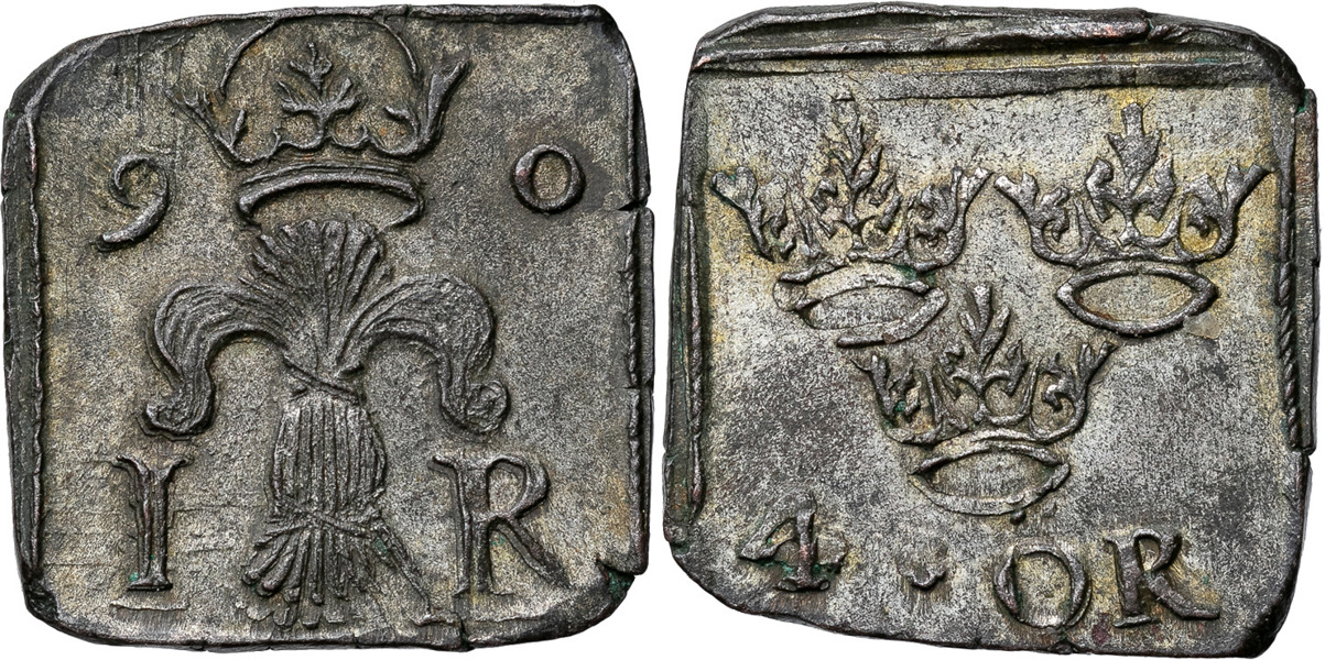 JOHAN III (1568-1592). STOCKHOLM. 4 öre 1590