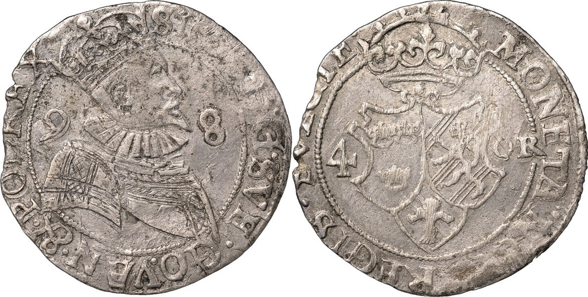 SIGISMUND (1592-1598). STOCKHOLM. 4 öre 1598