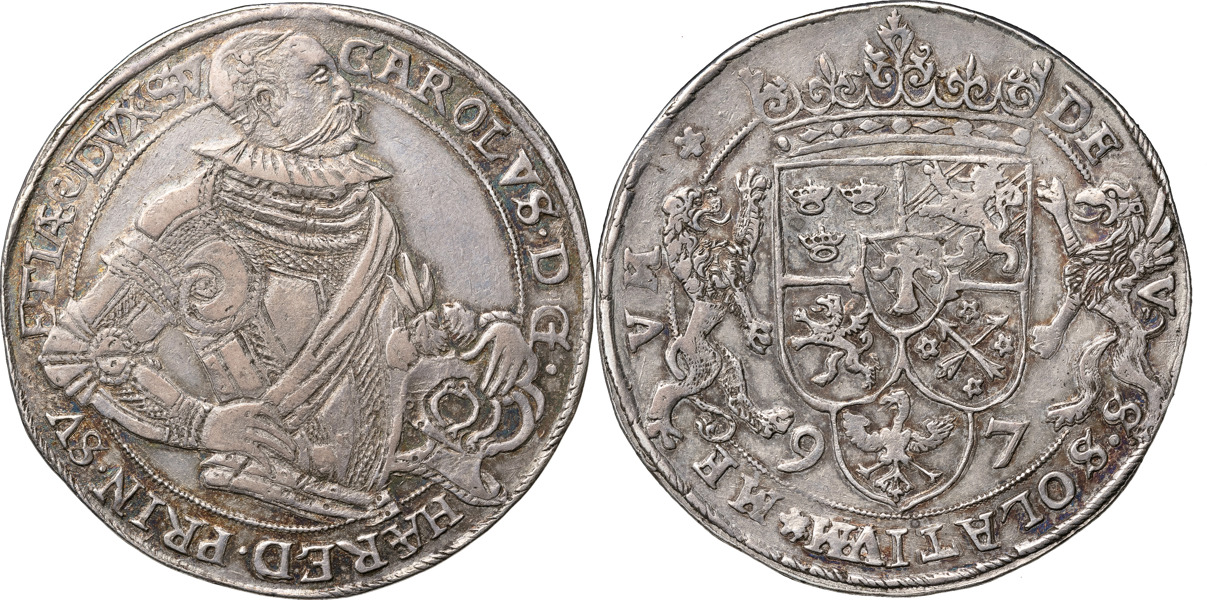 HERTIG KARL (IX) (1560-1604). STOCKHOLM. Daler 1597