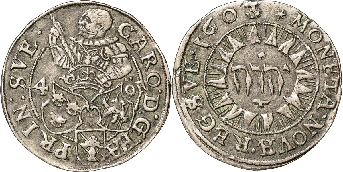 KARL, RIKSFÖRESTÅNDARE (1598-1604). STOCKHOLM. 4 öre 1603