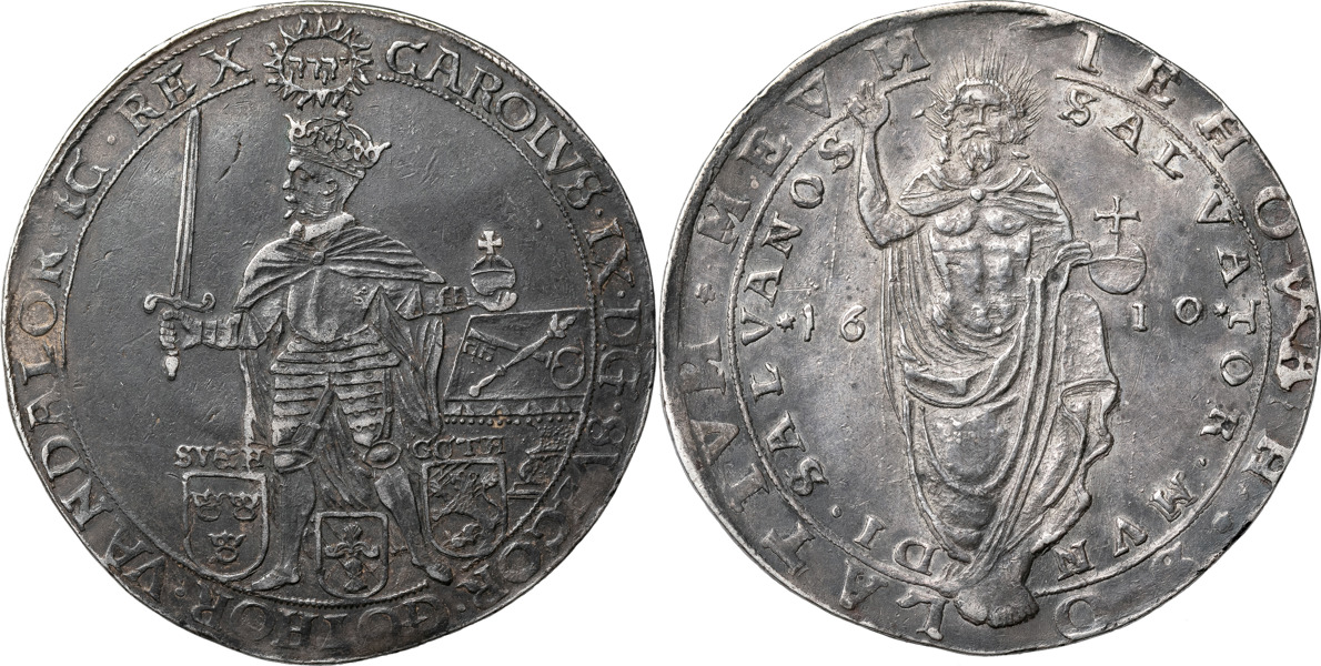 KARL IX (1604-1611). STOCKHOLM. Riksdaler 1610