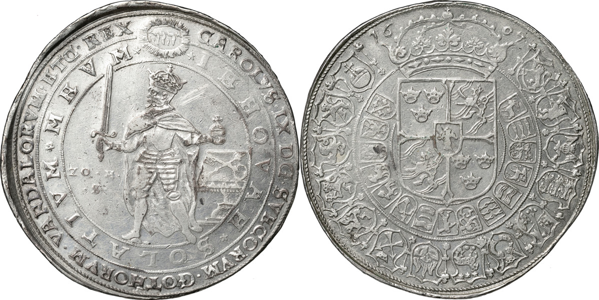 KARL IX (1604-1611). STOCKHOLM. 20 mark 1607
