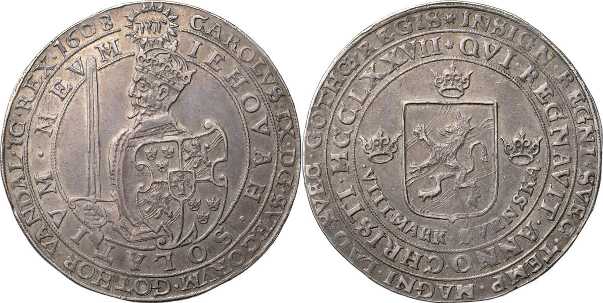 KARL IX (1604-1611). STOCKHOLM. 8 mark 1608