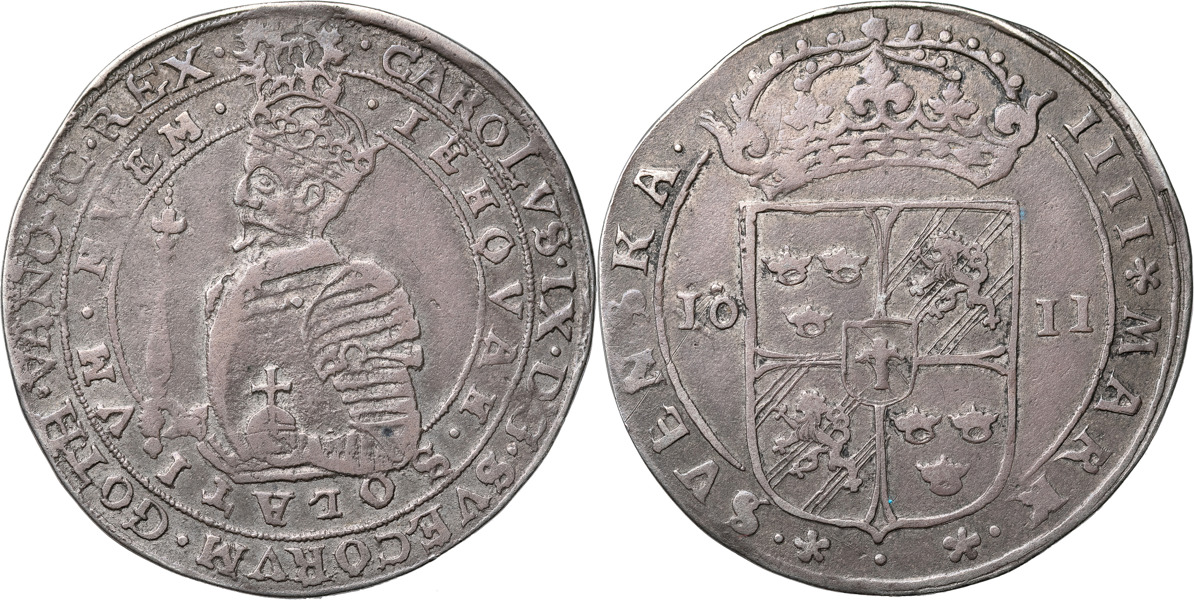 KARL IX (1604-1611). STOCKHOLM. 4 mark 1611