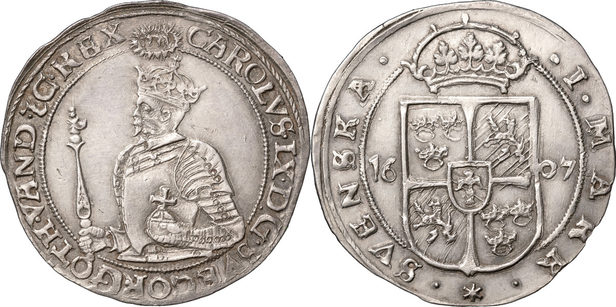 KARL IX (1604-1611). STOCKHOLM. Mark 1607