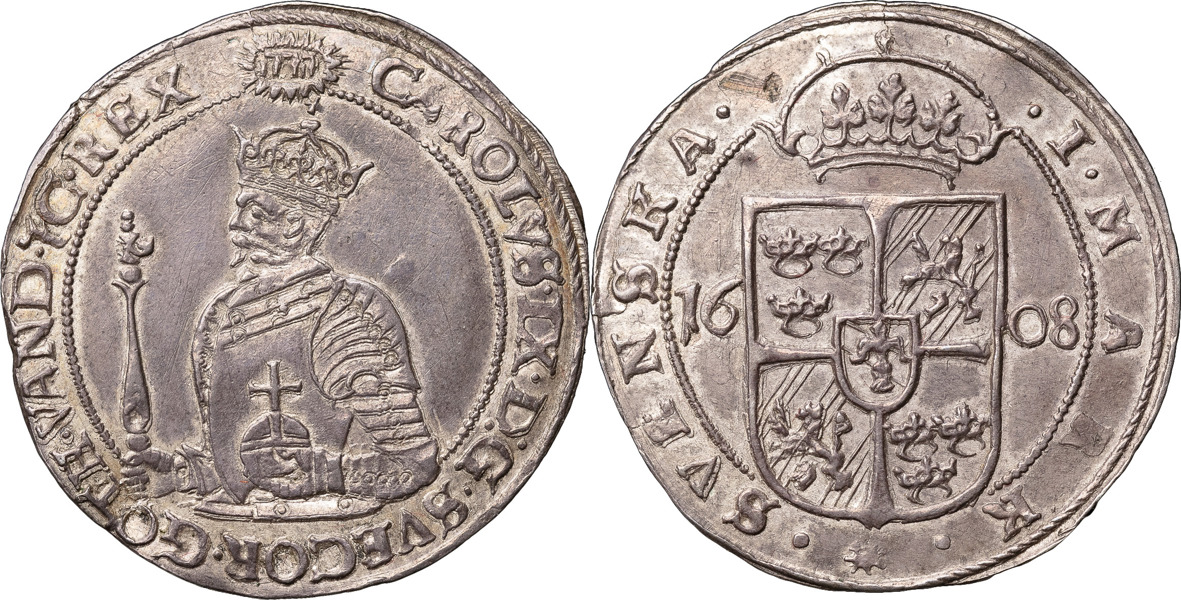 KARL IX (1604-1611). STOCKHOLM. Mark 1608