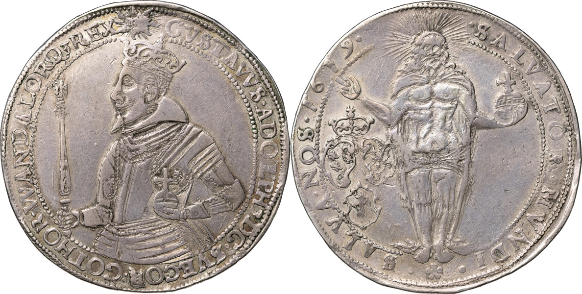 GUSTAV II ADOLF (1611-1632). STOCKHOLM. Riksdaler 1619