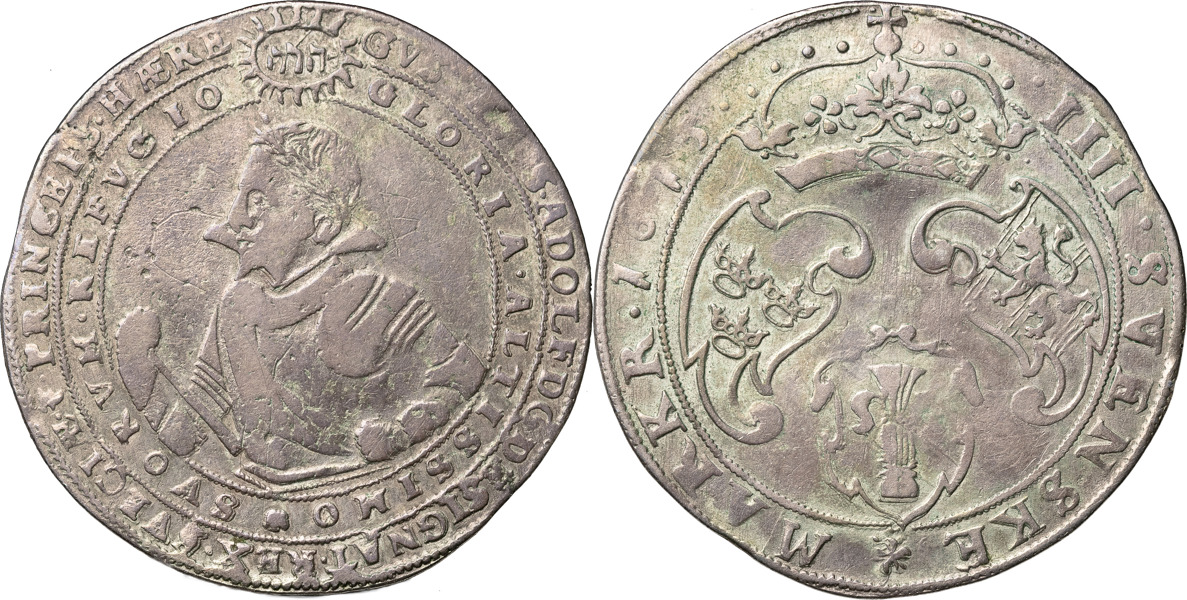 GUSTAV II ADOLF (1611-1632). STOCKHOLM. 4 mark 1615