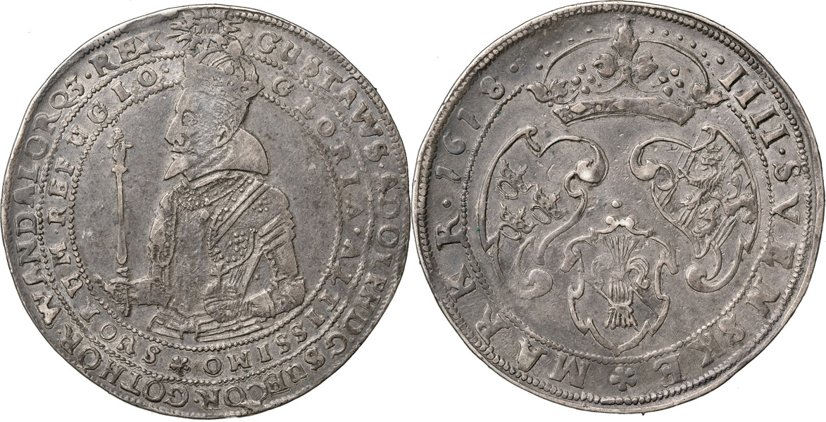GUSTAV II ADOLF (1611-1632). STOCKHOLM. 4 mark 1618
