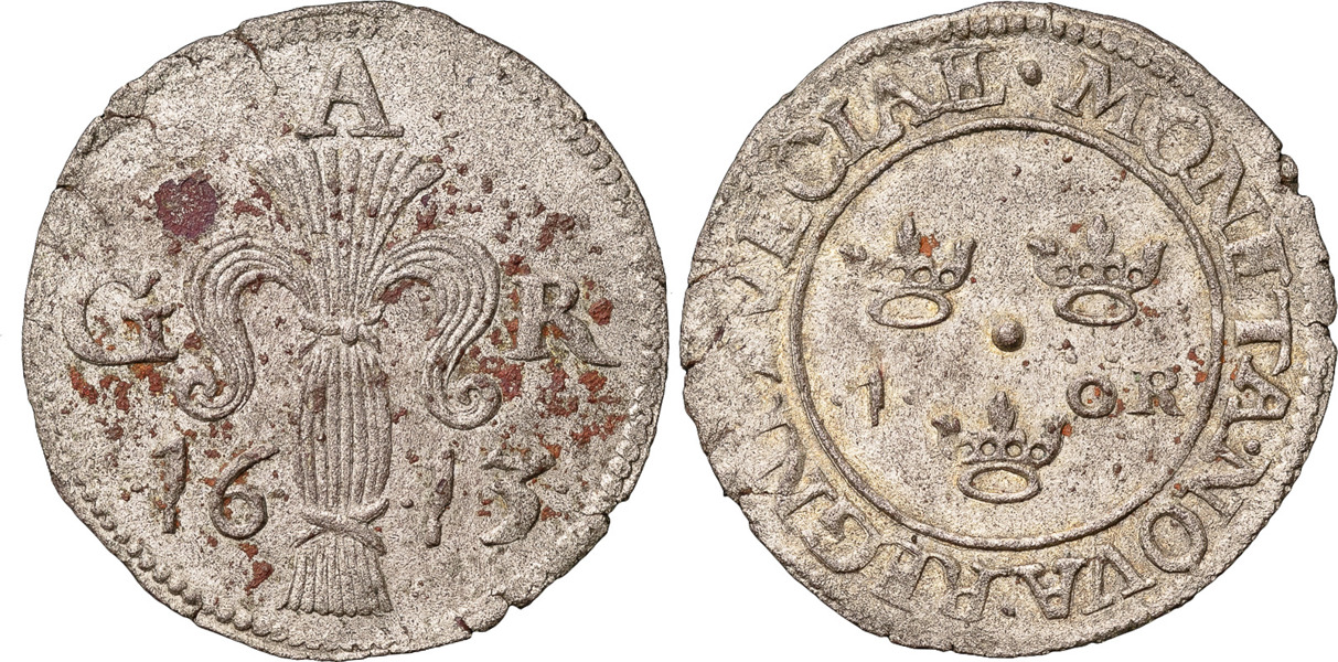 GUSTAV II ADOLF (1611-1632). STOCKHOLM. Öre 1613