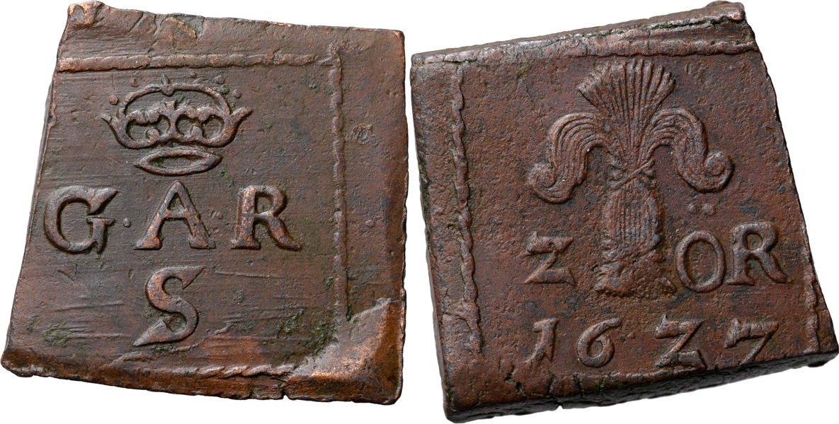 GUSTAV II ADOLF (1611-1632). SÄTER. 2 öre 1627