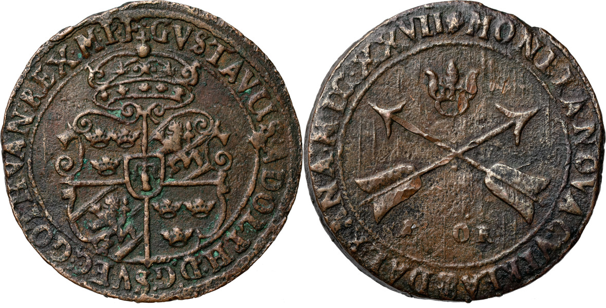 GUSTAV II ADOLF (1611-1632). SÄTER. Öre 1627