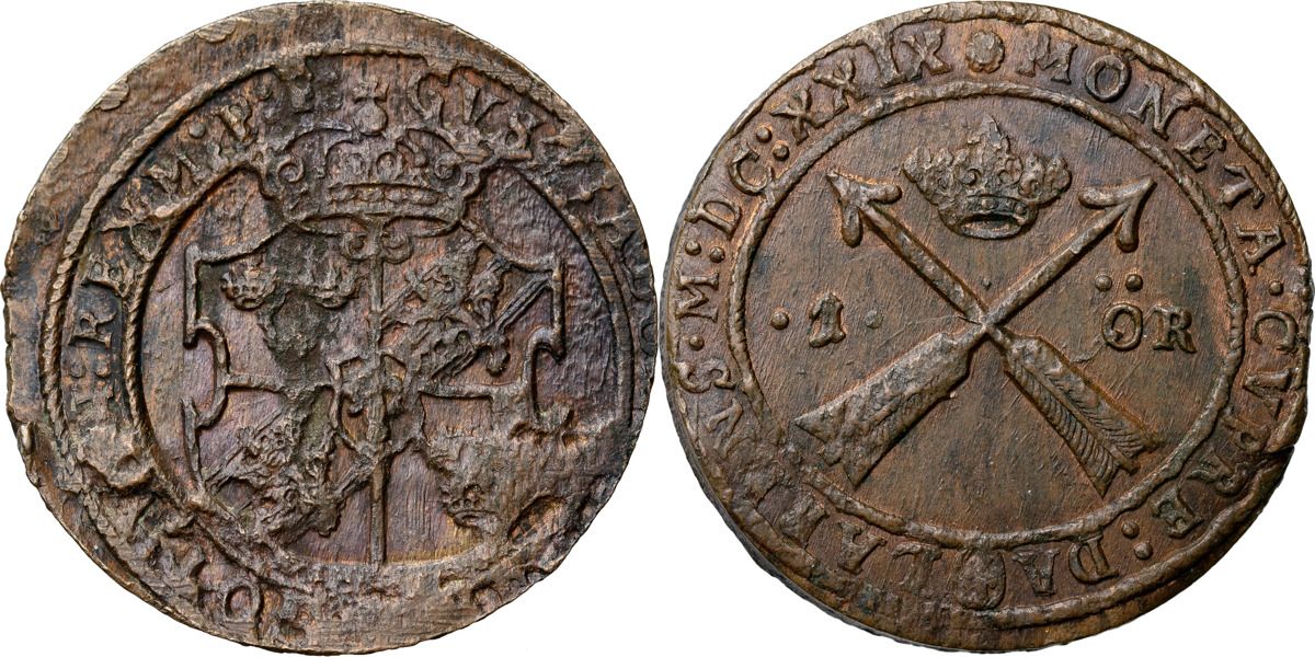 GUSTAV II ADOLF (1611-1632). SÄTER. Öre 1629