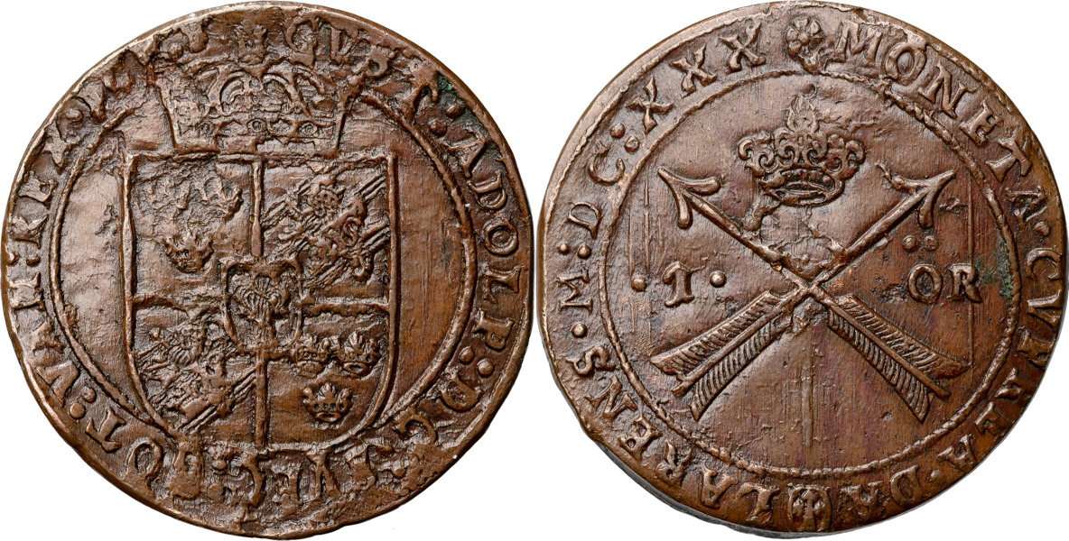 GUSTAV II ADOLF (1611-1632). SÄTER. Öre 1630
