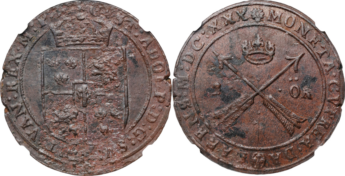 GUSTAV II ADOLF (1611-1632). SÄTER. Öre 1630