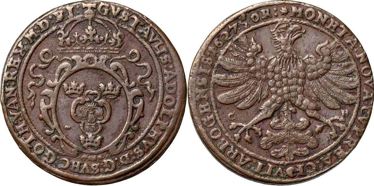 GUSTAV II ADOLF (1611-1632). ARBOGA. 1/2 öre 1627