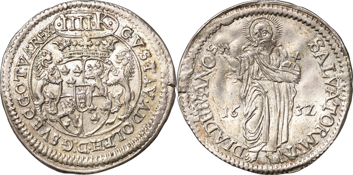 GUSTAV II ADOLF (1611-1632). FÜRTH. 4 kreutzer / batzen 1632