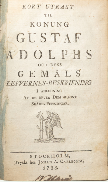 Kort utkast til konung Gustaf Adolphs ... 1788