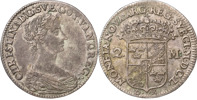 KRISTINA (1632-1654). STOCKHOLM. 2 mark 1650