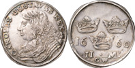 KARL X GUSTAV (1654-1660). STOCKHOLM. 2 mark 1660
