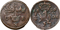 KARL X GUSTAV (1654-1660). AVESTA. 1/4 öre 1656