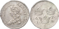 KARL XI (1660-1697). STOCKHOLM. 2 mark 1672