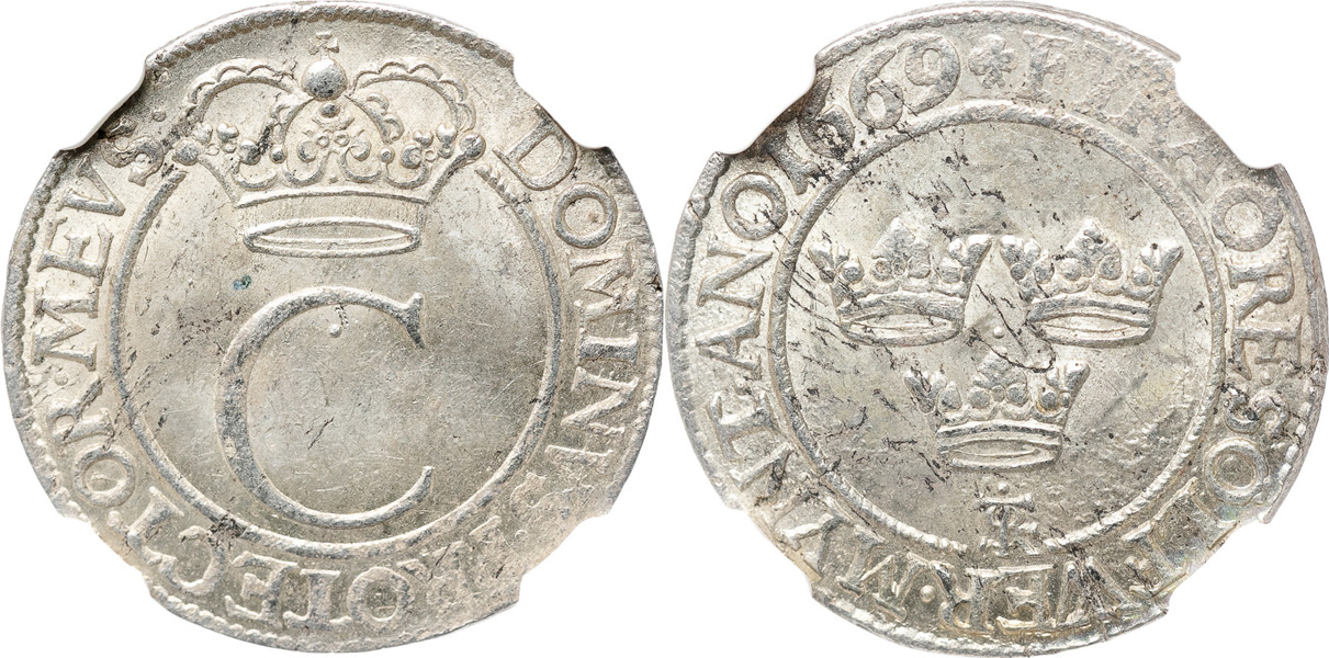 KARL XI (1660-1697). STOCKHOLM. 4 öre 1669