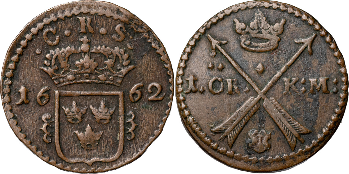 KARL XI (1660-1697). AVESTA. Öre KM 1662