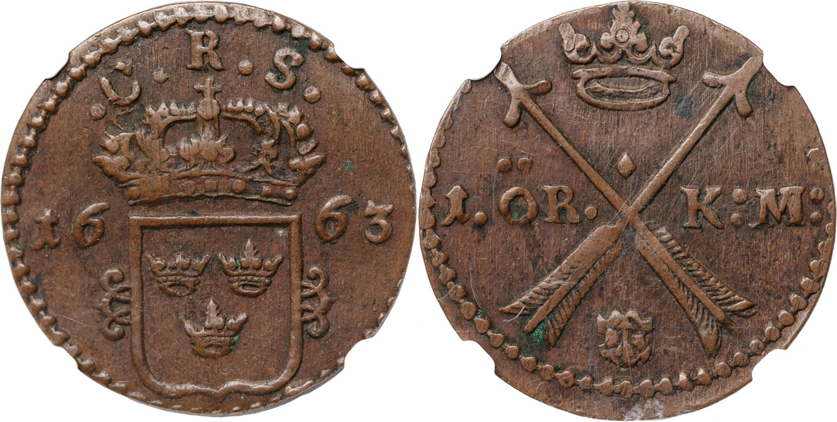 KARL XI (1660-1697). AVESTA. Öre KM 1663