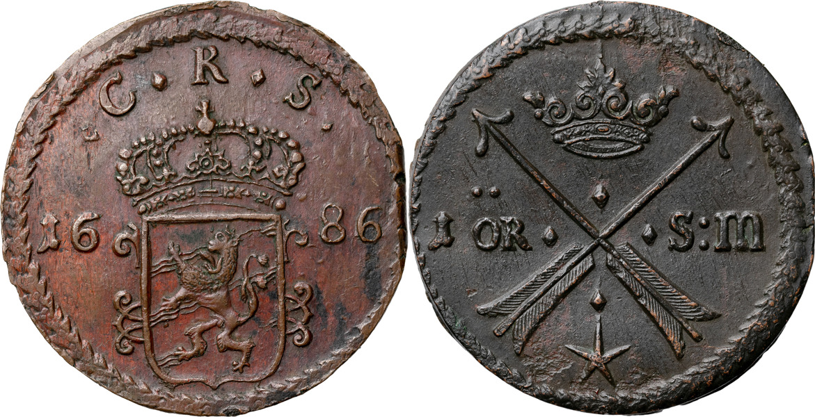 KARL XI (1660-1697). AVESTA. Öre SM 1686
