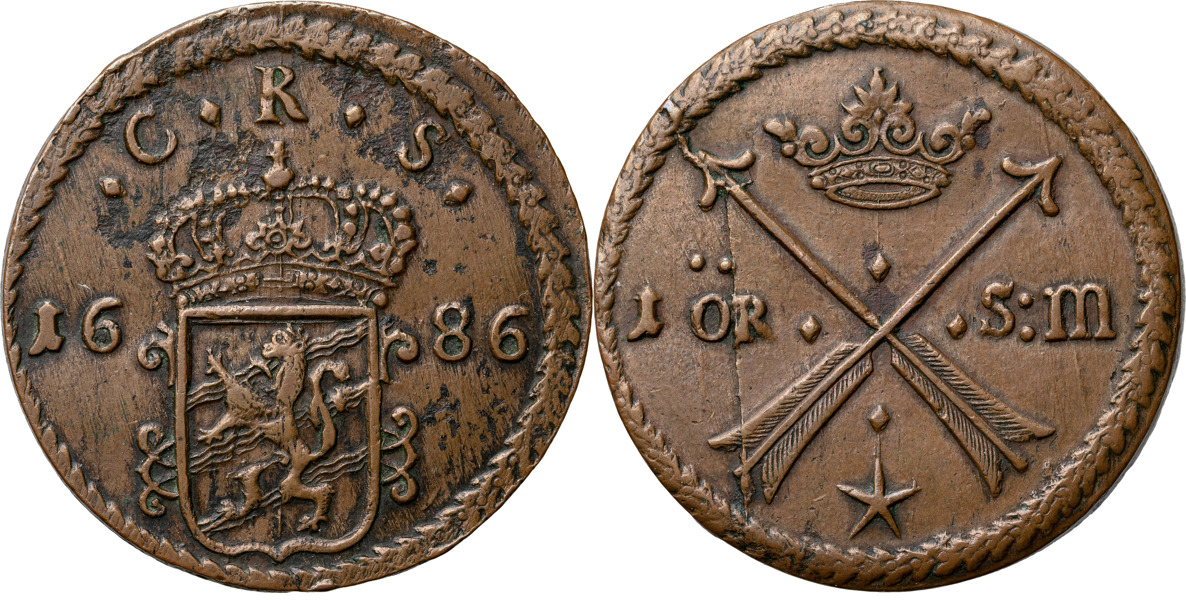 KARL XI (1660-1697). AVESTA. Öre SM 1686
