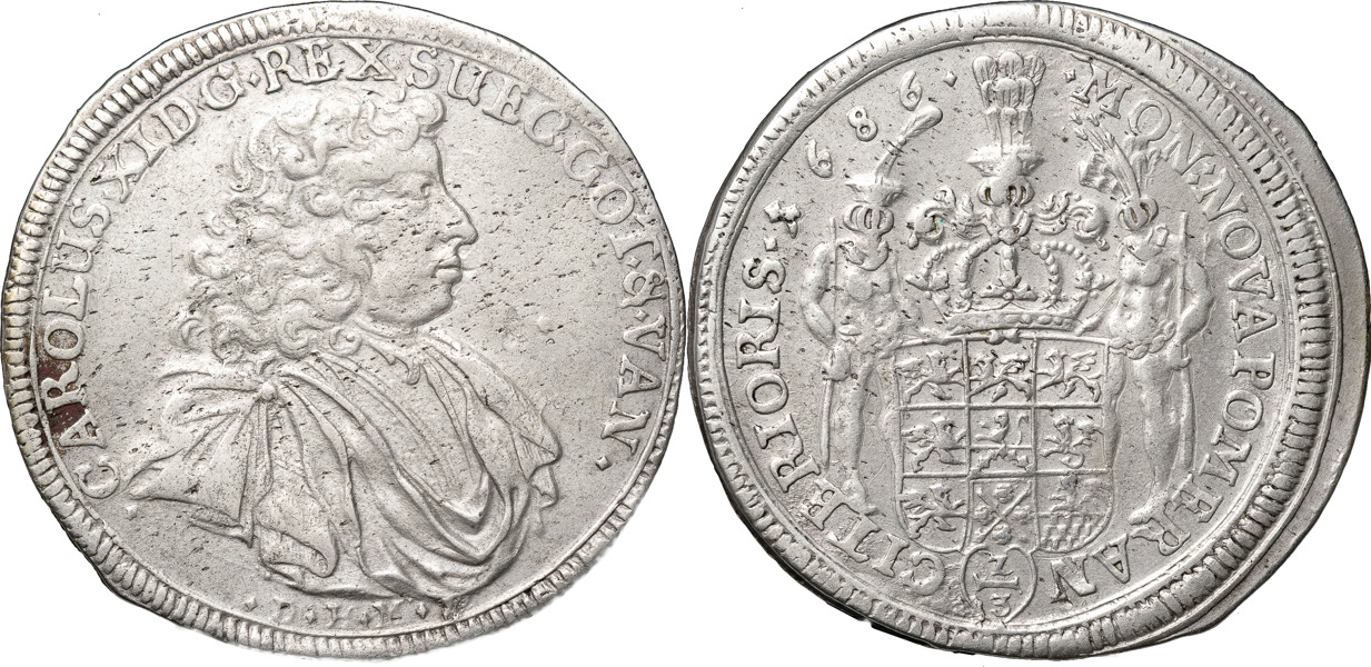 KARL XI (1660-1697). POMMERN. STETTIN. 2/3 taler (gulden) 1686