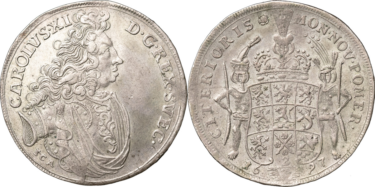 KARL XI (1660-1697). POMMERN. STETTIN. 2/3 taler (gulden) 1697