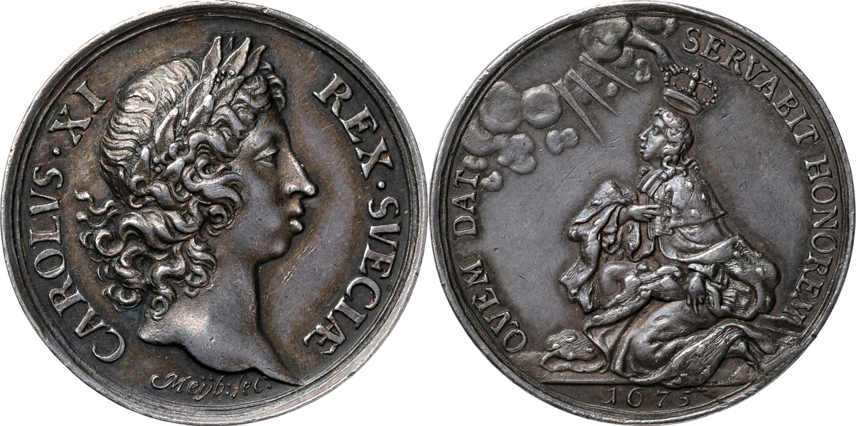 KARL XI (1660-1697). Kungens kröning 1675. Av A. Meybusch