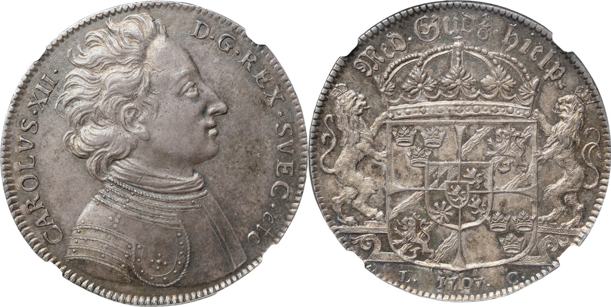 KARL XII (1697-1718). STOCKHOLM. Riksdaler 1707