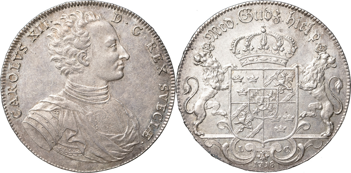 KARL XII (1697-1718). STOCKHOLM. Riksdaler 1718