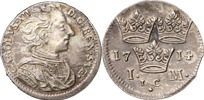 KARL XII (1697-1718). STOCKHOLM. Mark 1714