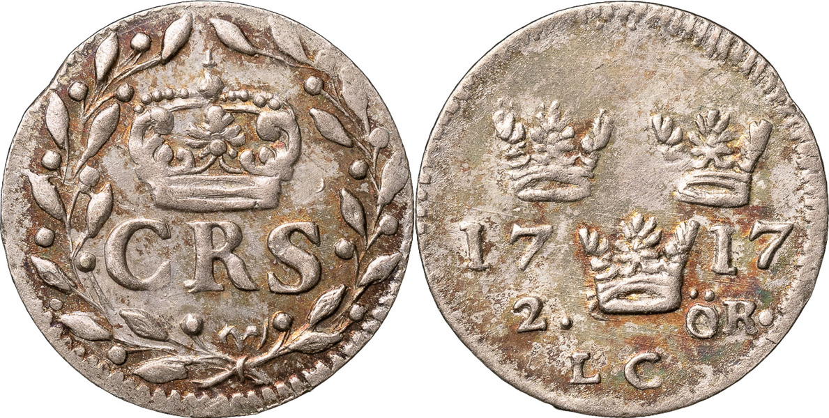 KARL XII (1697-1718). STOCKHOLM. 2 öre 1717