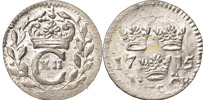 KARL XII (1697-1718). STOCKHOLM. Öre 1715