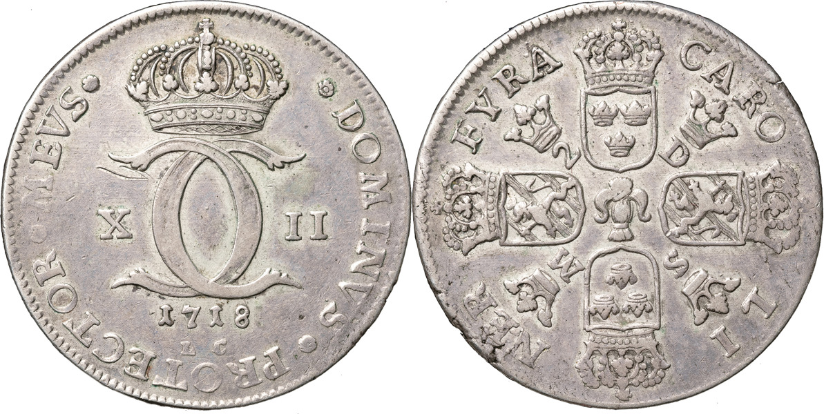 KARL XII (1697-1718). STOCKHOLM. 4 caroliner 1718